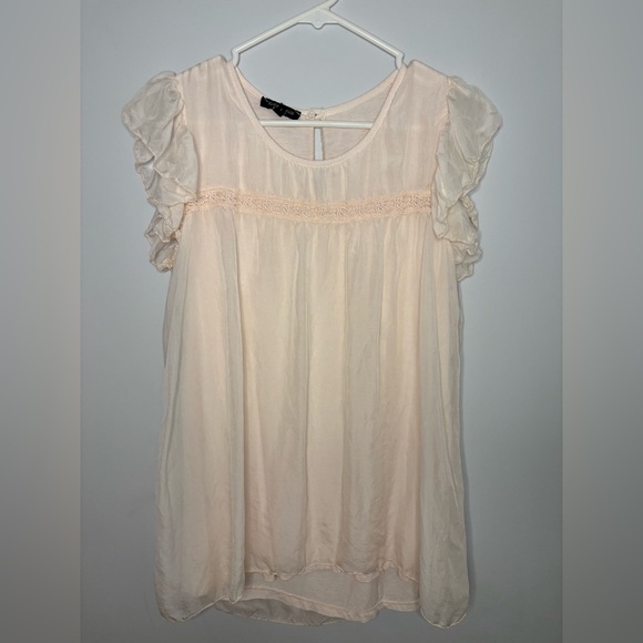 Alice Rinaldi 100% Silk Ruffle Sleeve Blouse - Picture 1 of 4